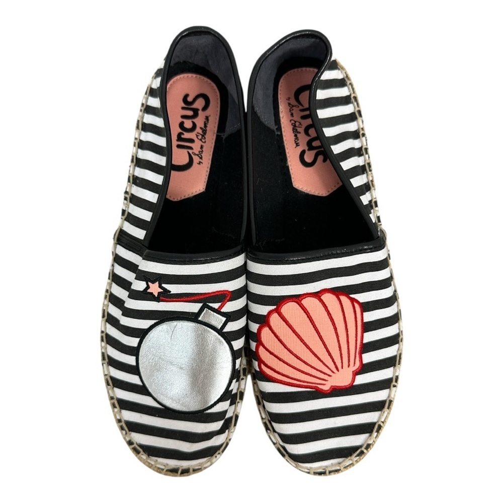Circus Sam Edelman Women’s Size 9.5 Black White Striped Leni Espadrilles - Picture 6 of 7